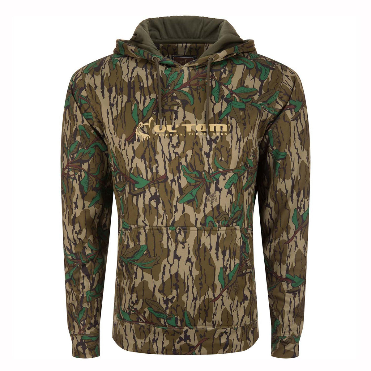 Drake Waterfowl Men's Performance Camo Hoodie Image in Mossy Oak Greenleaf