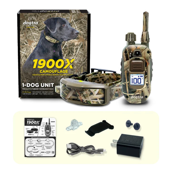 Dogtra 1900X Camouflage 1-Dog E-Collar What's Included Image