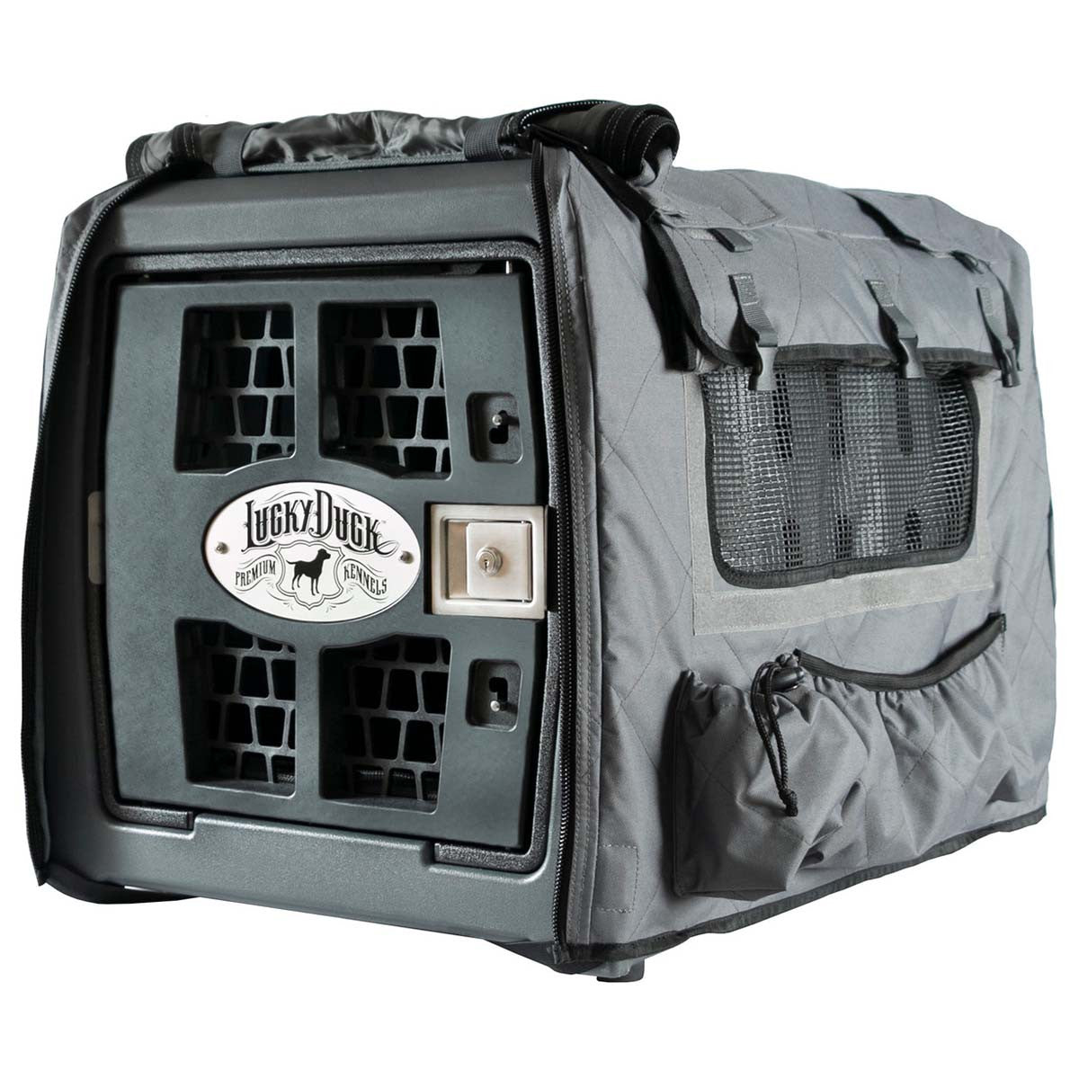 Lucky Duck Kennel Cover Medium - Storm Gray