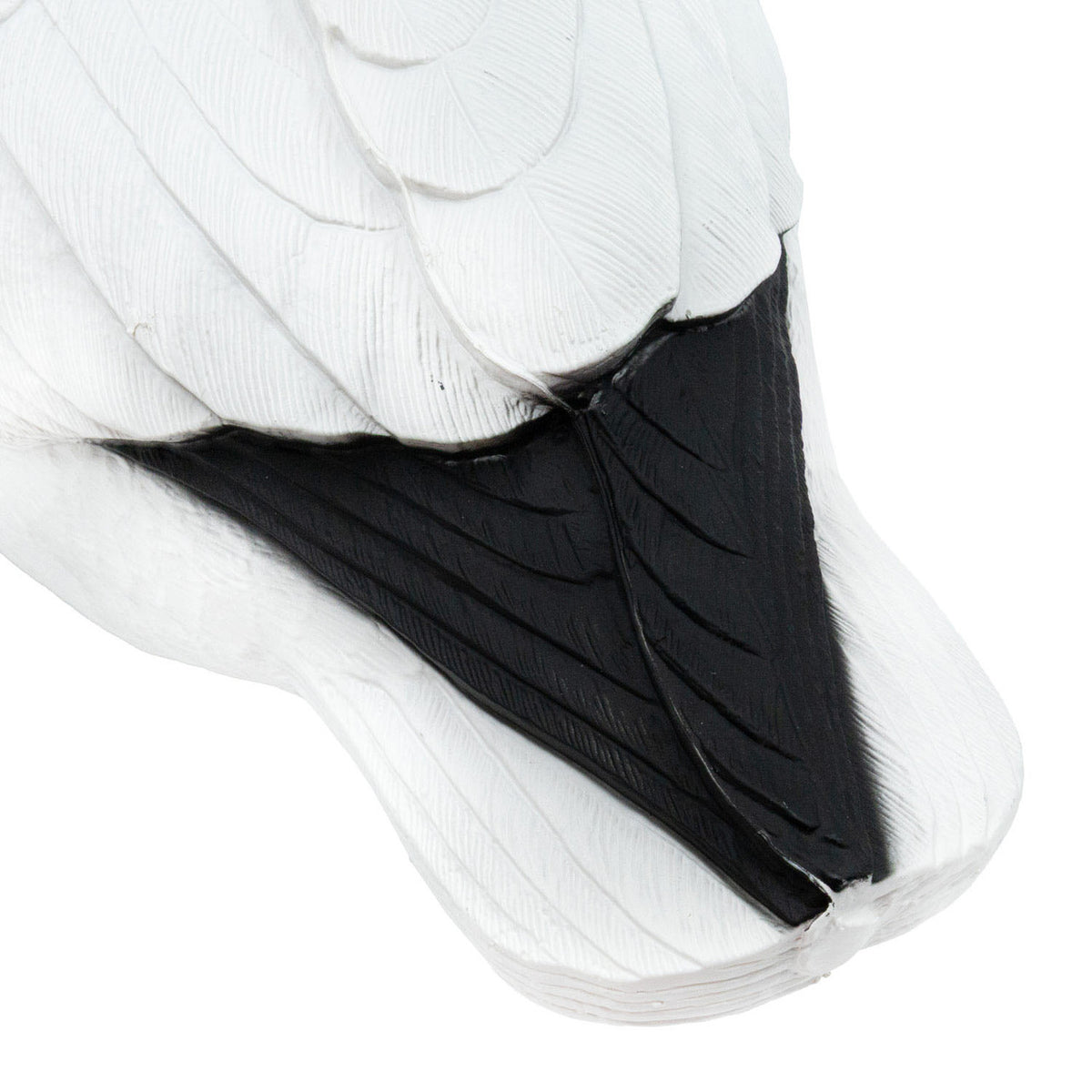 Final Approach Last Pass Floating Snow Goose Decoy close up tail feathers image