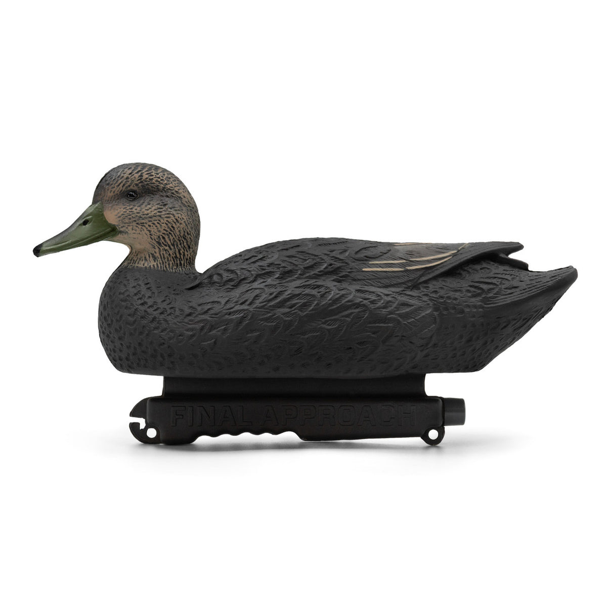 Hen Left Side Image of the Final Approach Last Pass Black Duck Decoys.