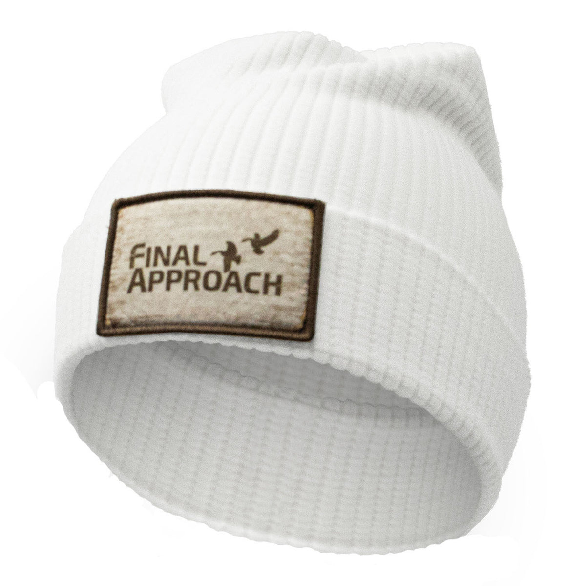 Final Approach Grid Fleece Beanie image in white