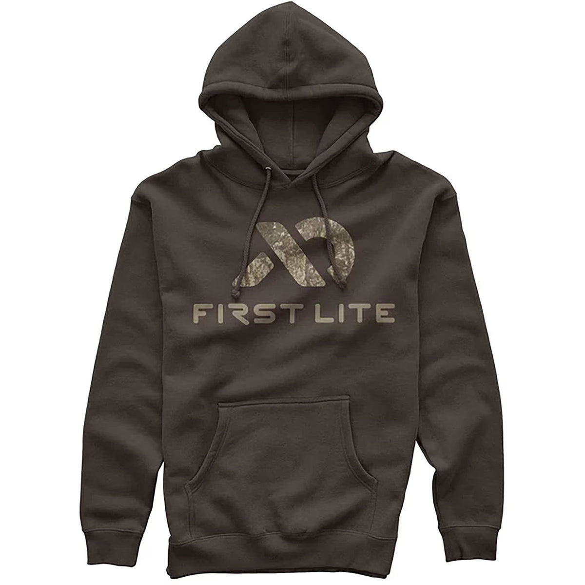 Image of the First Lite Darkwater Logo Hoody in Root Beer