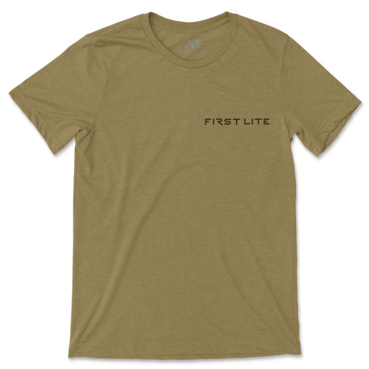Front Image of the First Lite Duck Call Logo Shirt.