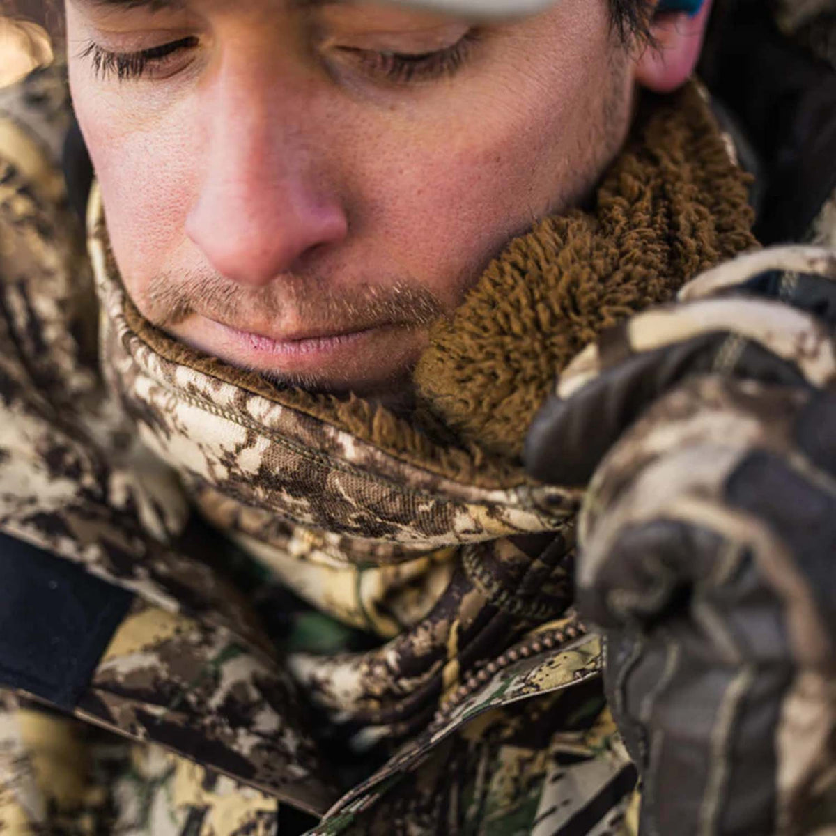 First Lite Tundra Cold Weather Neck Gaiter Lifestyle Image