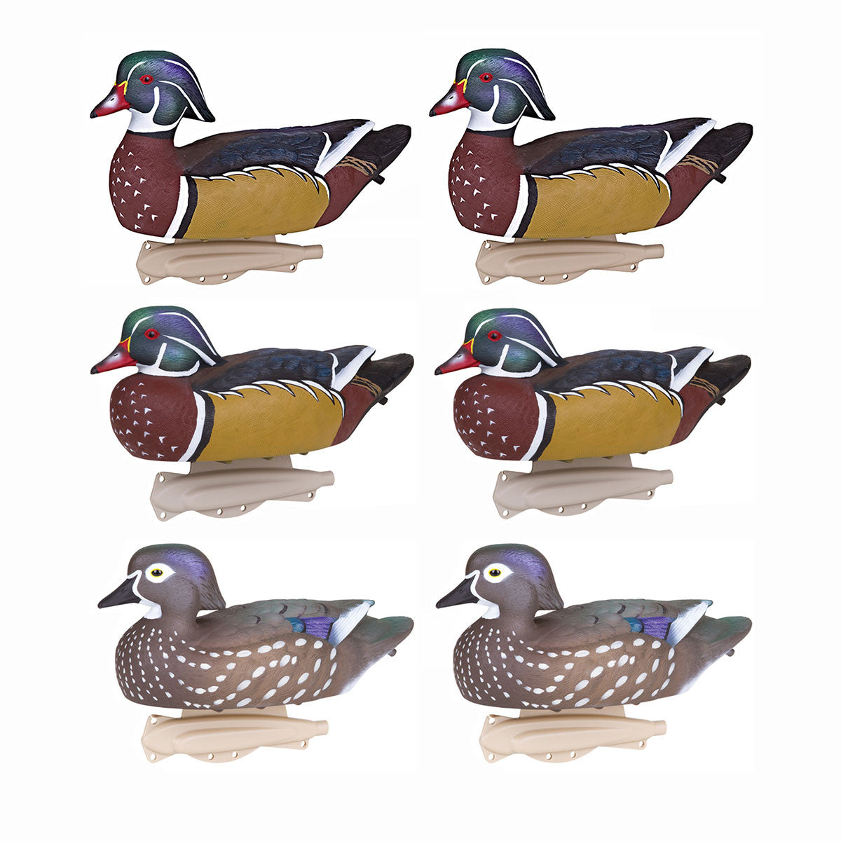 Flambeau Storm Front 2 Classic Floater Wood Ducks, 6 Pack Image