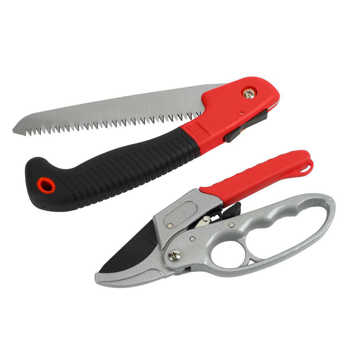 Focus On Tools 2 Piece Ratchet Shears and Folding Saw Set Image