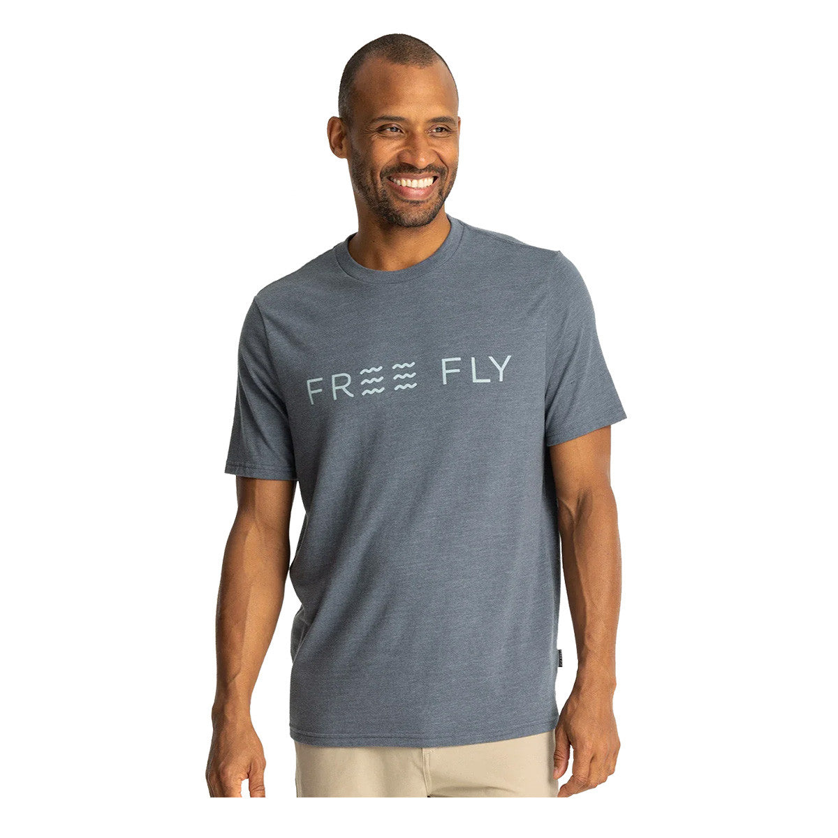 Free Fly Straightaway Tee Image in Heather Storm Cloud