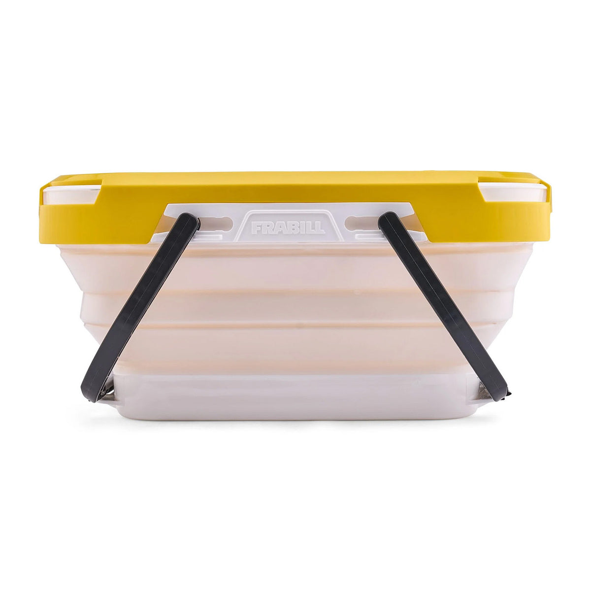 Handle down image of the Frabill 6-Quart Collapsible Bait Bucket.