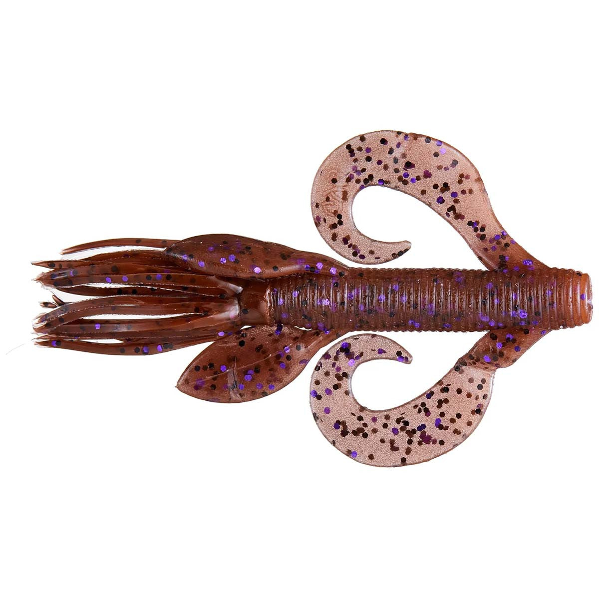 Yamamoto 4" Kreature, 7 Pack - Cinnamon Black Purple Flake