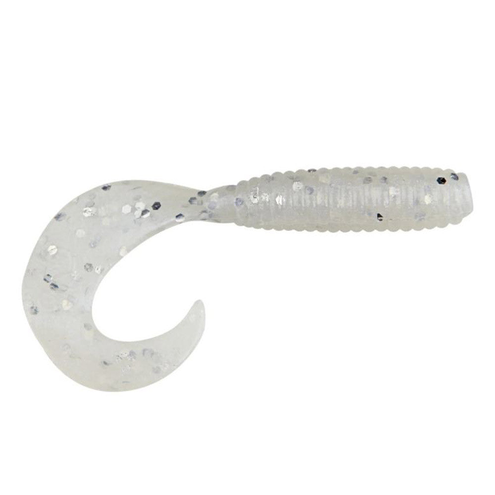 Gary Yamamoto Single Tail Grubs Image in Pearl Silver Flake Blue Pearl Silver Flake