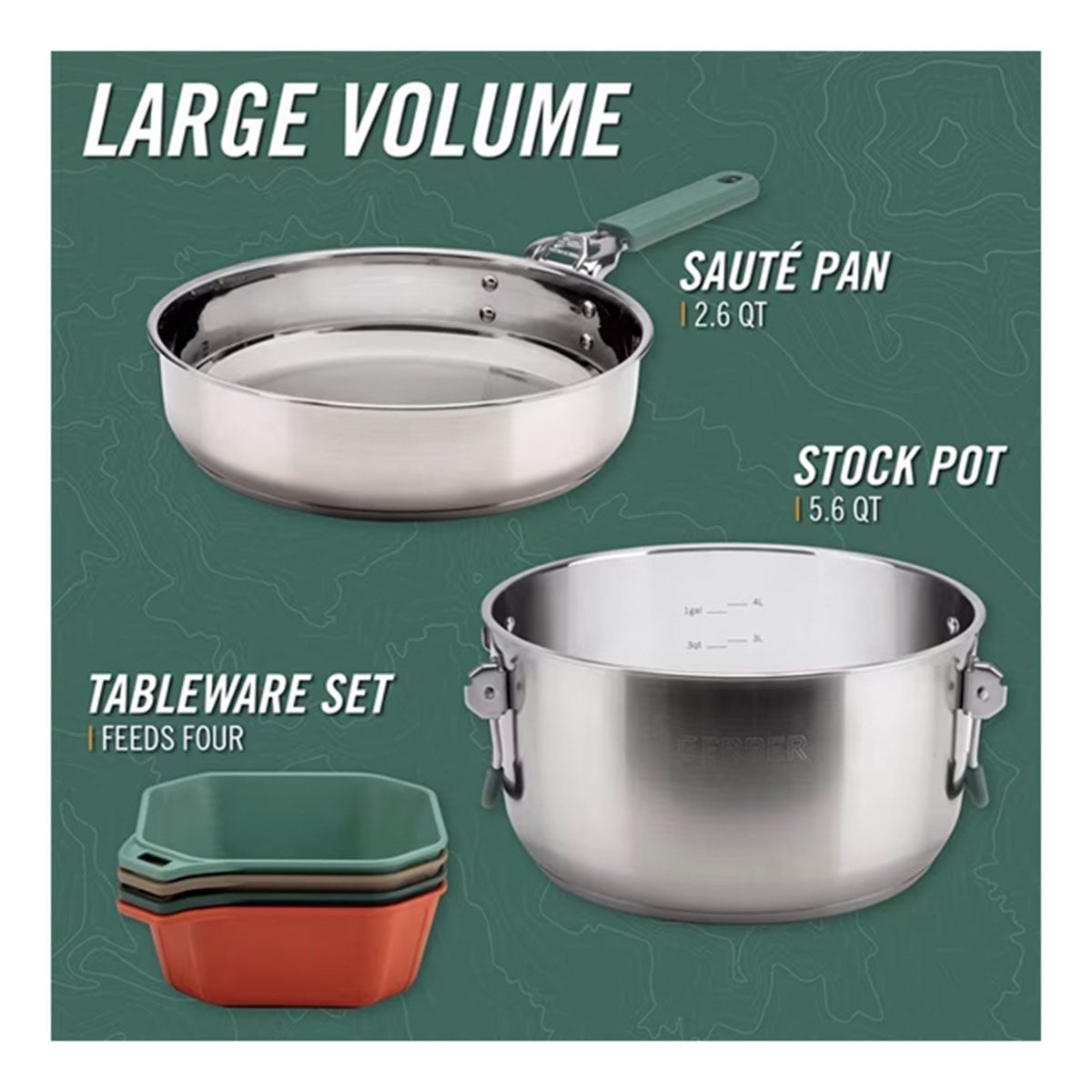 Gerber ComplEAT 16-Piece Camping Cookware Set Detailed Image