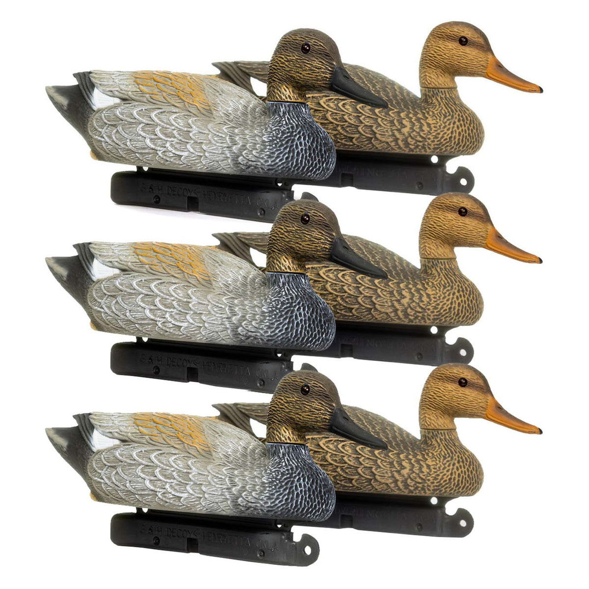 Six Pack Image of the G&H Decoys Premier Series Gadwall Duck Decoys.