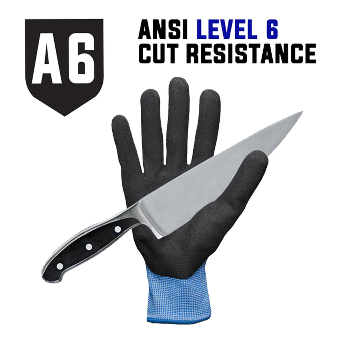 Cut Resistance Image of the Glacier Gloves BladeGuard Pro Fish Fillet Gloves.