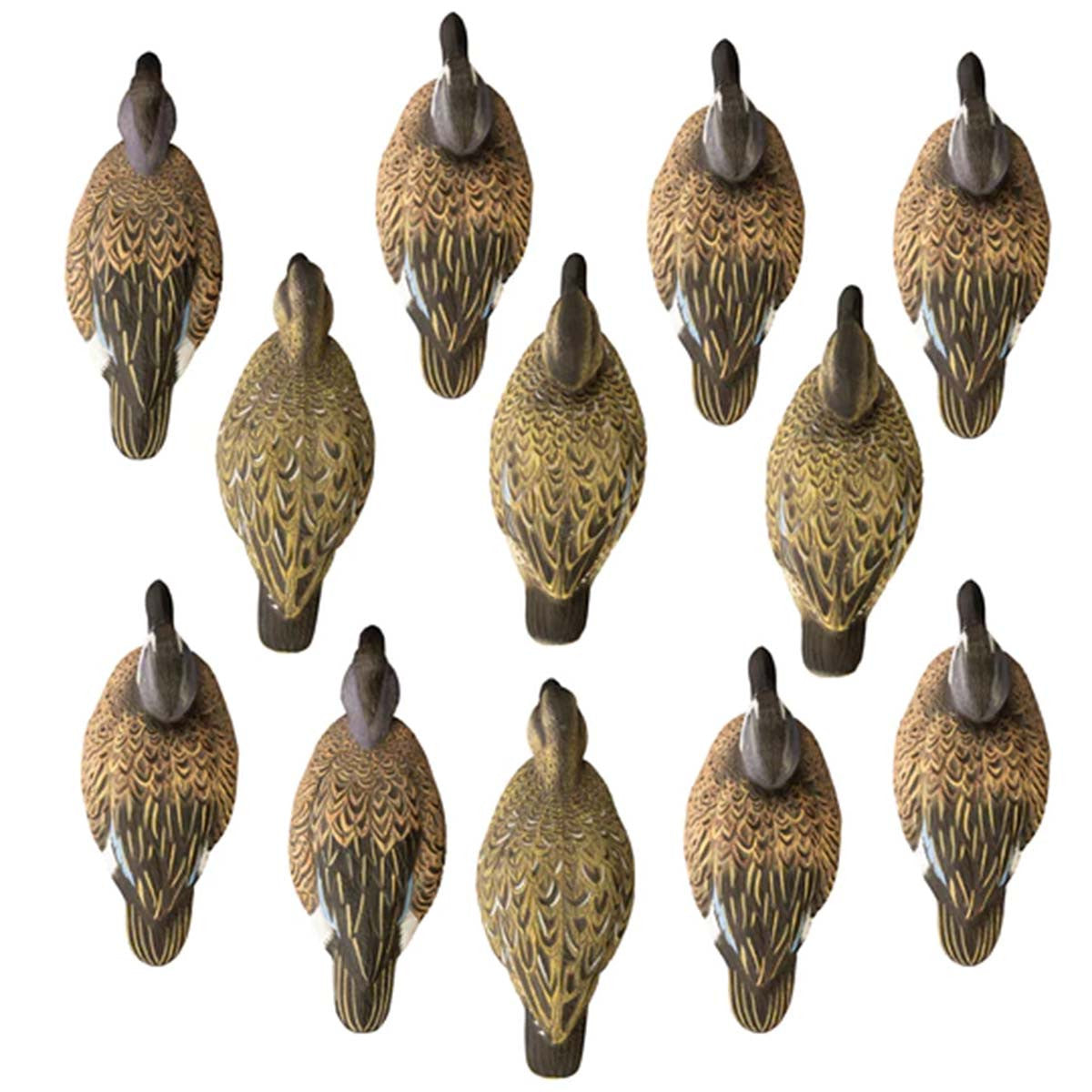 Higdon Outdoors Standard Blue-Winged Teal Foam Filled Duck Decoys, 12 Pack Top View Image
