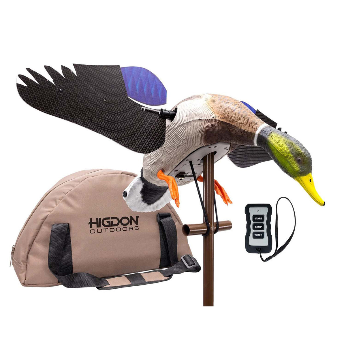 Higdon Outdoors Flasher PRO Mallard Drake Guide Pack with Remote and Single-Slot Decoy Bag Image