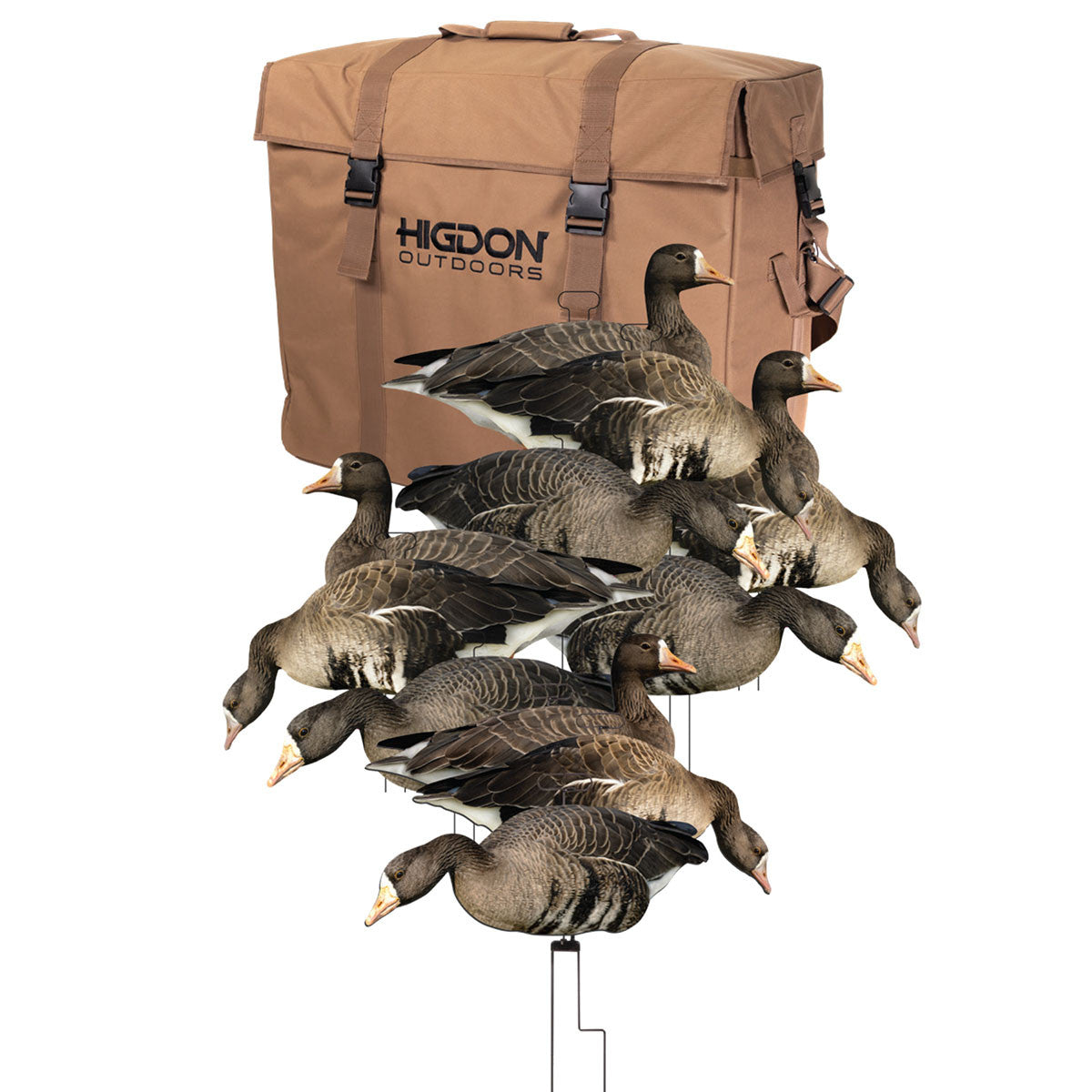 Higdon Outdoors Specklebelly Motion FLATS Decoys Combo Pack, 4 Dozen with Decoy Bag Image