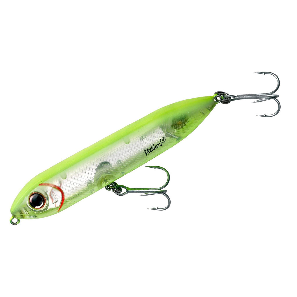 Heddon Super Spook Jr. Fishing Lure Image in Baby Chart Silver