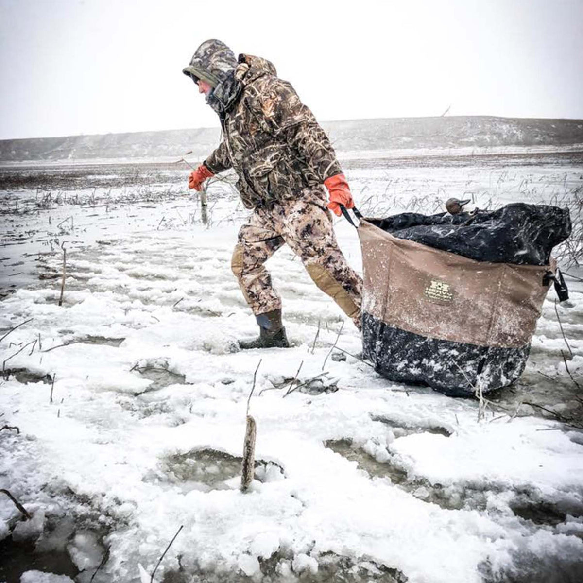 In-the-Field Image of the Heavy Hauler Big Top Decoy Bag.