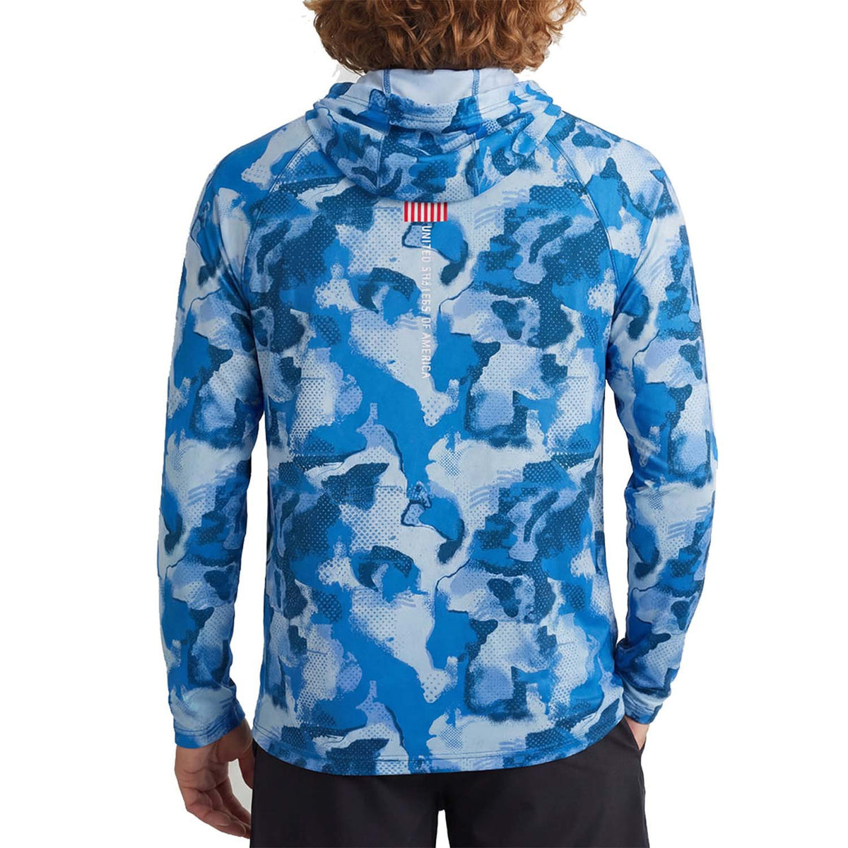 Back Image of the Huk Performance Fishing Airweight America 250 KC Printed Hoodie.