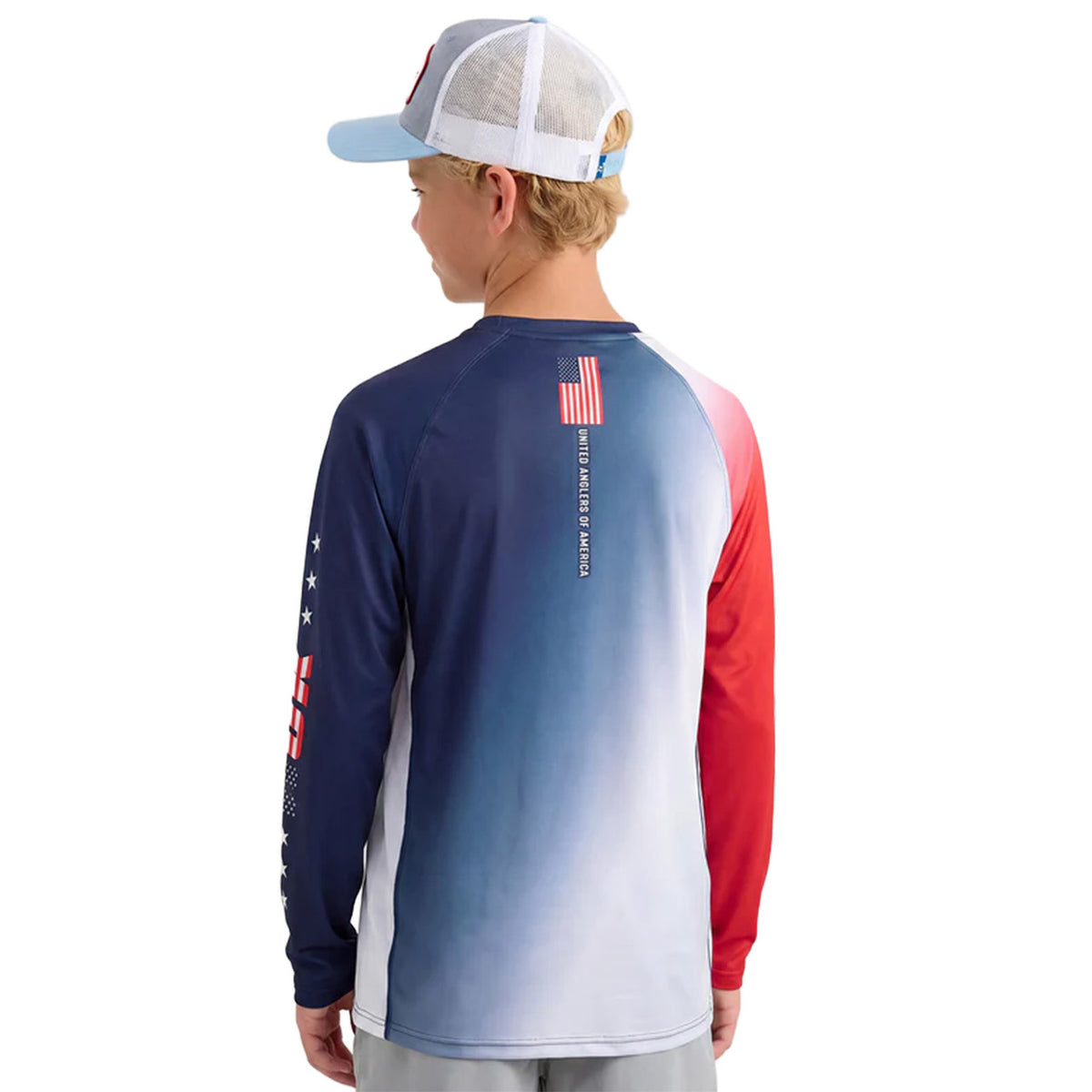Back image of the Huk Kids Airweight America 250 Crew.
