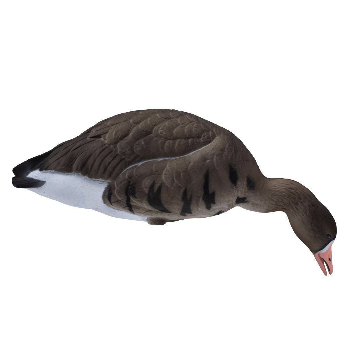 Final Approach LIVE Fully Flocked Full Body Specklebelly Geese, Feeder Variation side view