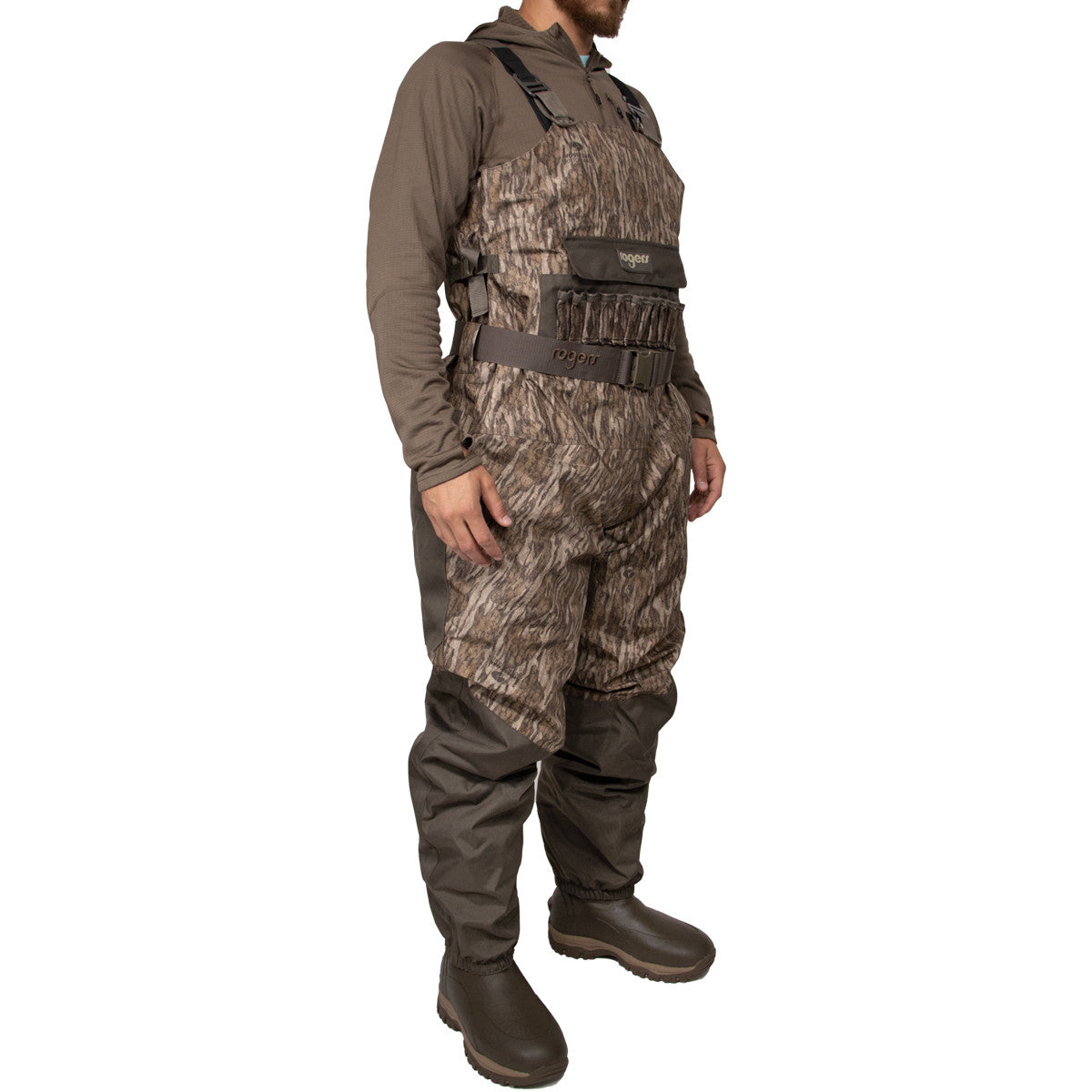 Rogers Elite 2-In-1 Insulated Breathable Wader Side Image in Mossy Oak Bottomland