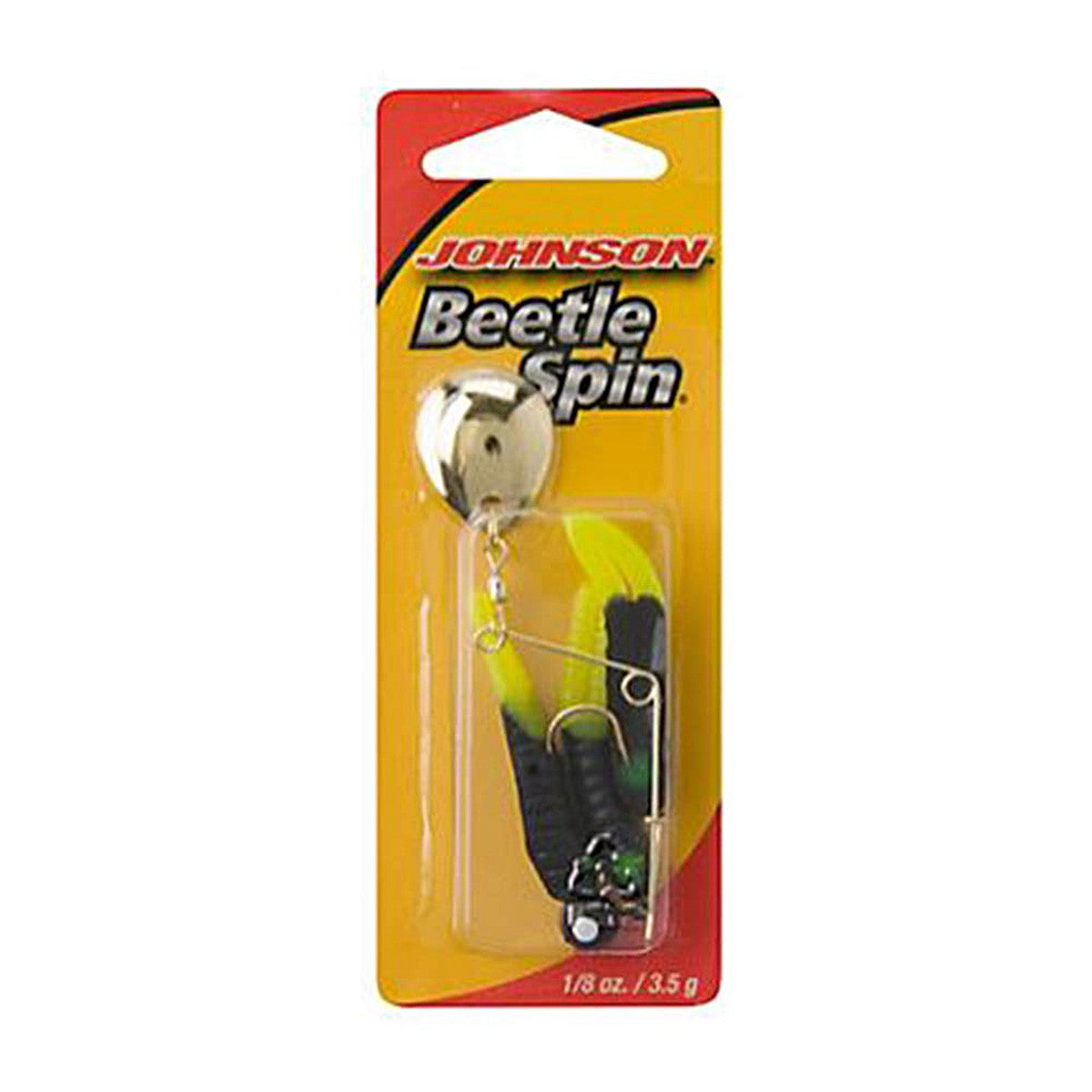 Johnson Beetle Spin Nickel Blade Image in Black and Chartreuse