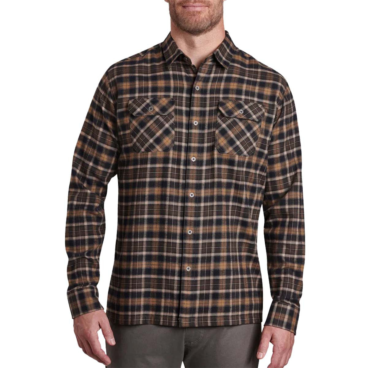 Kuhl Dillingr Flannel Long Sleeve Shirt image in DARK EARTH