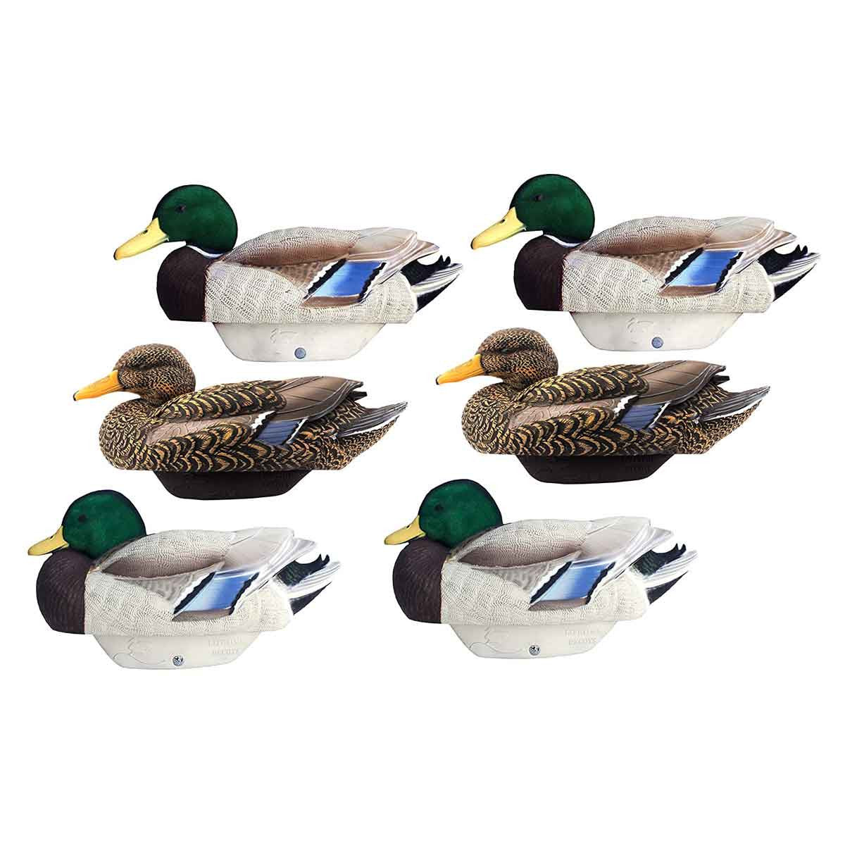 HydroFoam Flocked Mallard Decoys, 6 Pack