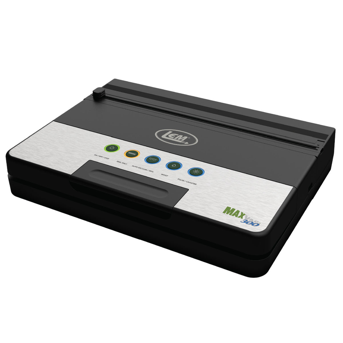 Tilted image of the LEM MaxVac 300 Vacuum Sealer.