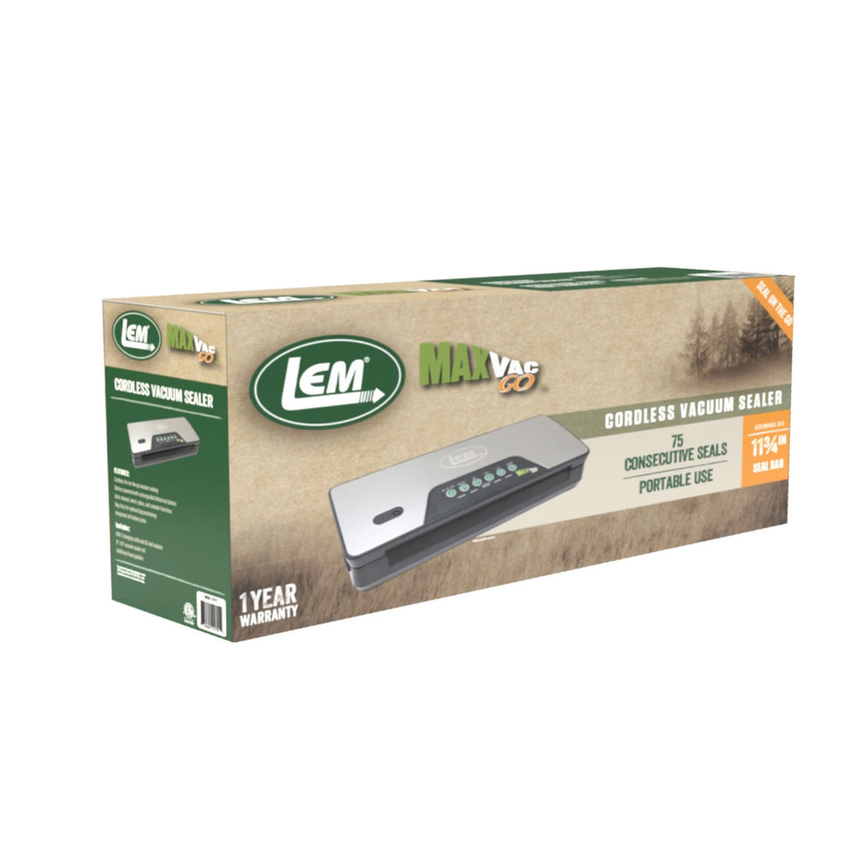 Box image of the LEM MaxVacGo Cordless Vacuum Sealer.
