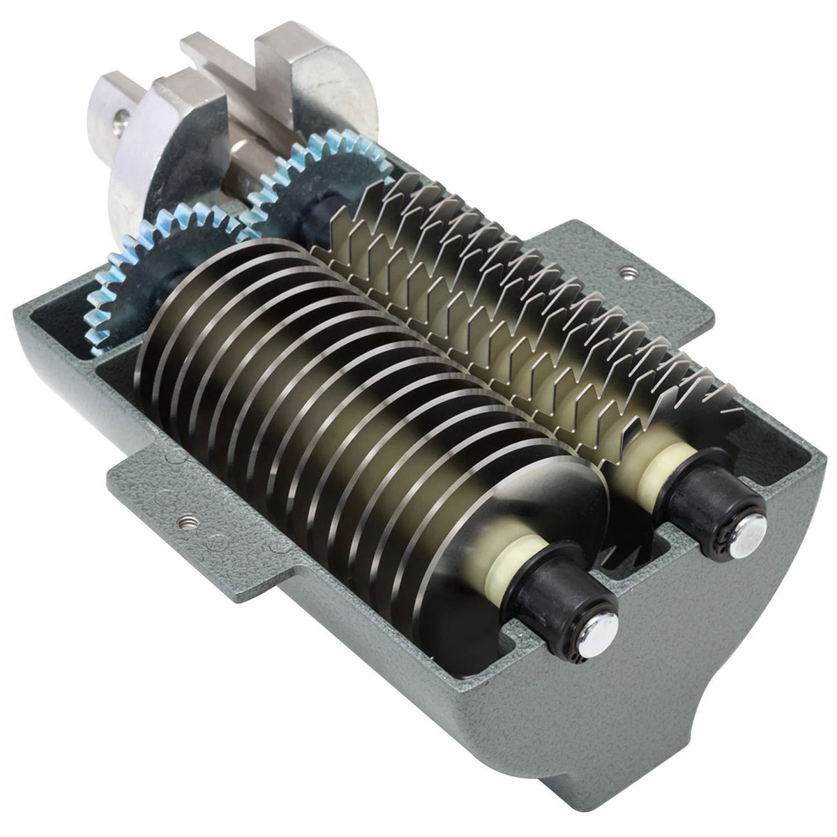 Bottom image of the LEM BigBite 2 in 1 Jerky Slicer/Tenderizer Attachment for Grinder.