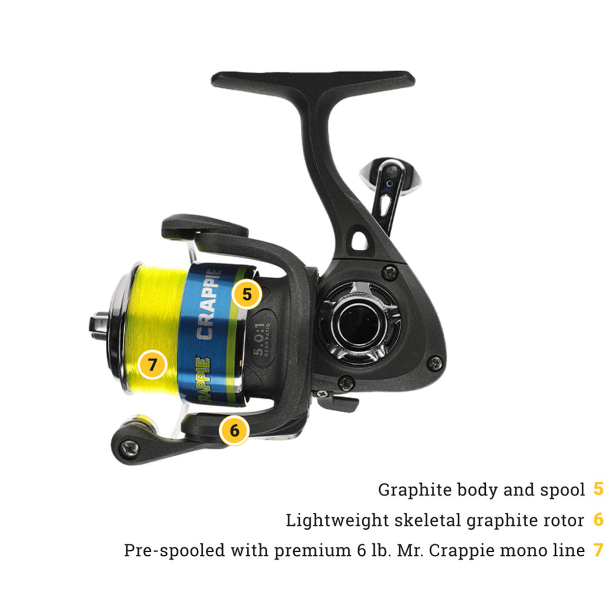 Lews Crappie Thunder Spinning Reels Details Image