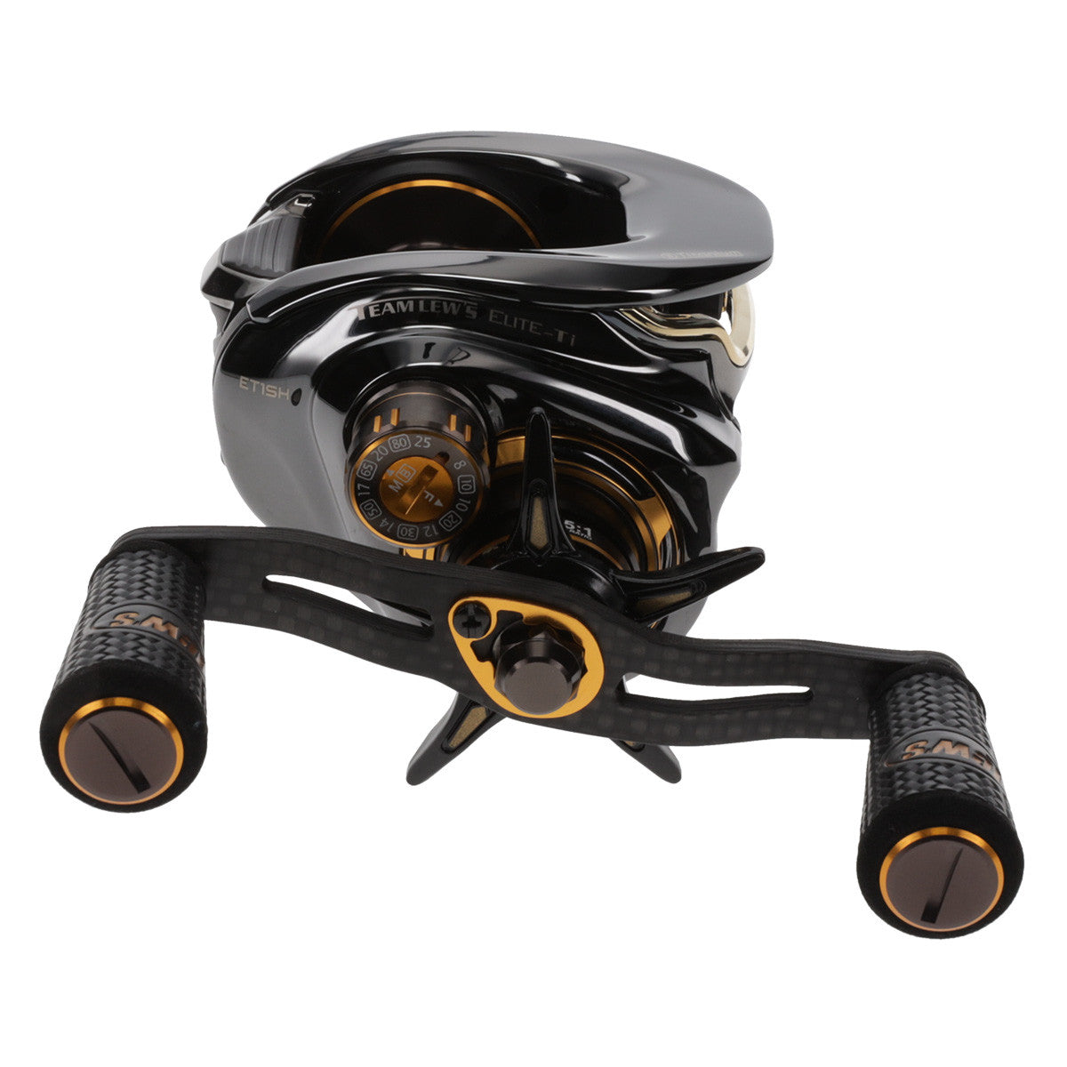 Lews Team Lew's Elite Ti Baitcast Reel, Right Hand Right Side Image