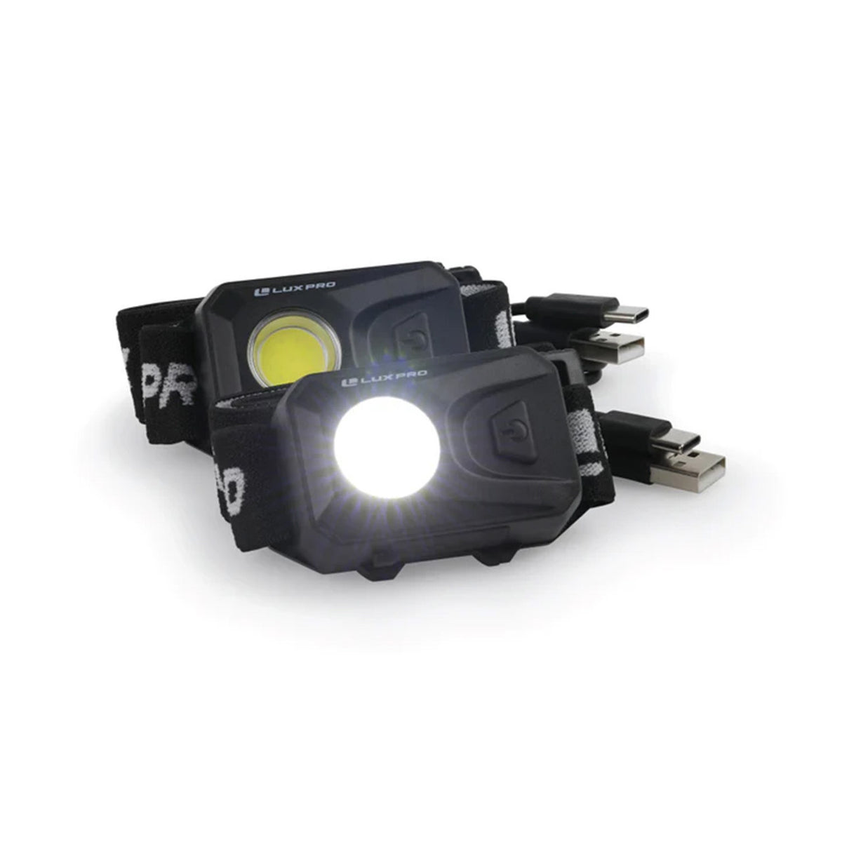 Lux Pro Rechargeable Broadbeam 250 Lumen Headlamp, 2 Pack