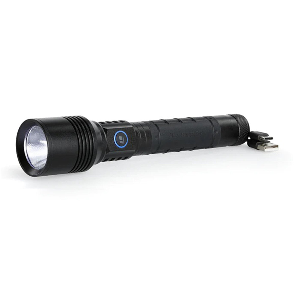 LuxPro 2500 Lumen Rechargeable Flashlight with Power Bank Charging Cables Image