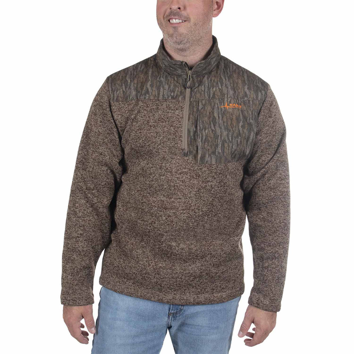 Habit Crater Valley Sweater Fleece 1/4 Zip Pullover Front Model Image