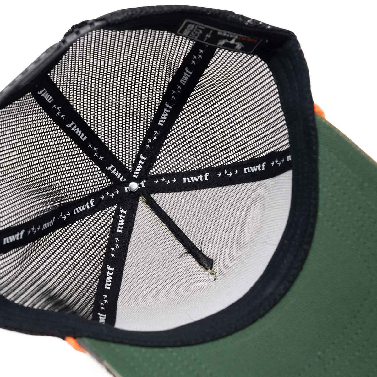 Inside image of the MeatEater x NWTF Bottomland EA5Y R Trucker.