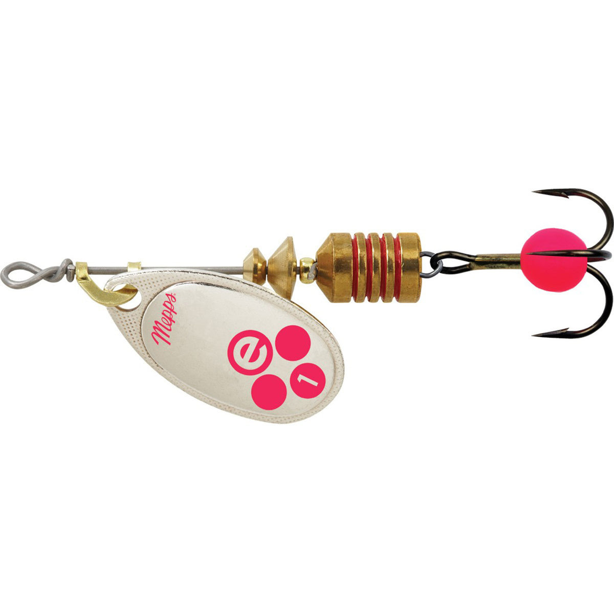 Mepps Fishing Lure Aglia E-Plain Treble - Silver Hot Pink 1/8oz