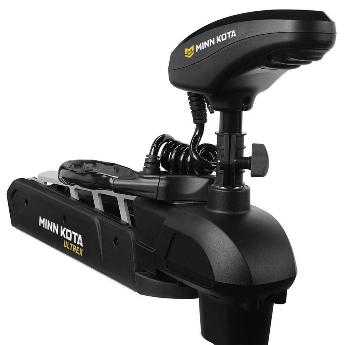 Detailed Motor Image of the Minn Kota Ultrex Trolling Motor with i-Pilot Link and US2 Transducer.