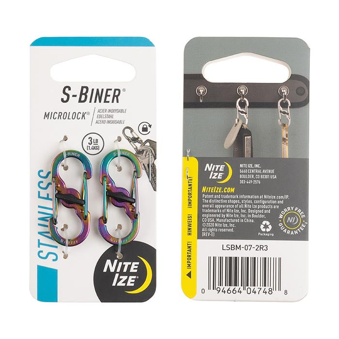 S-Biner MicroLock Stainless Steel - 2 Pack - Spectrum