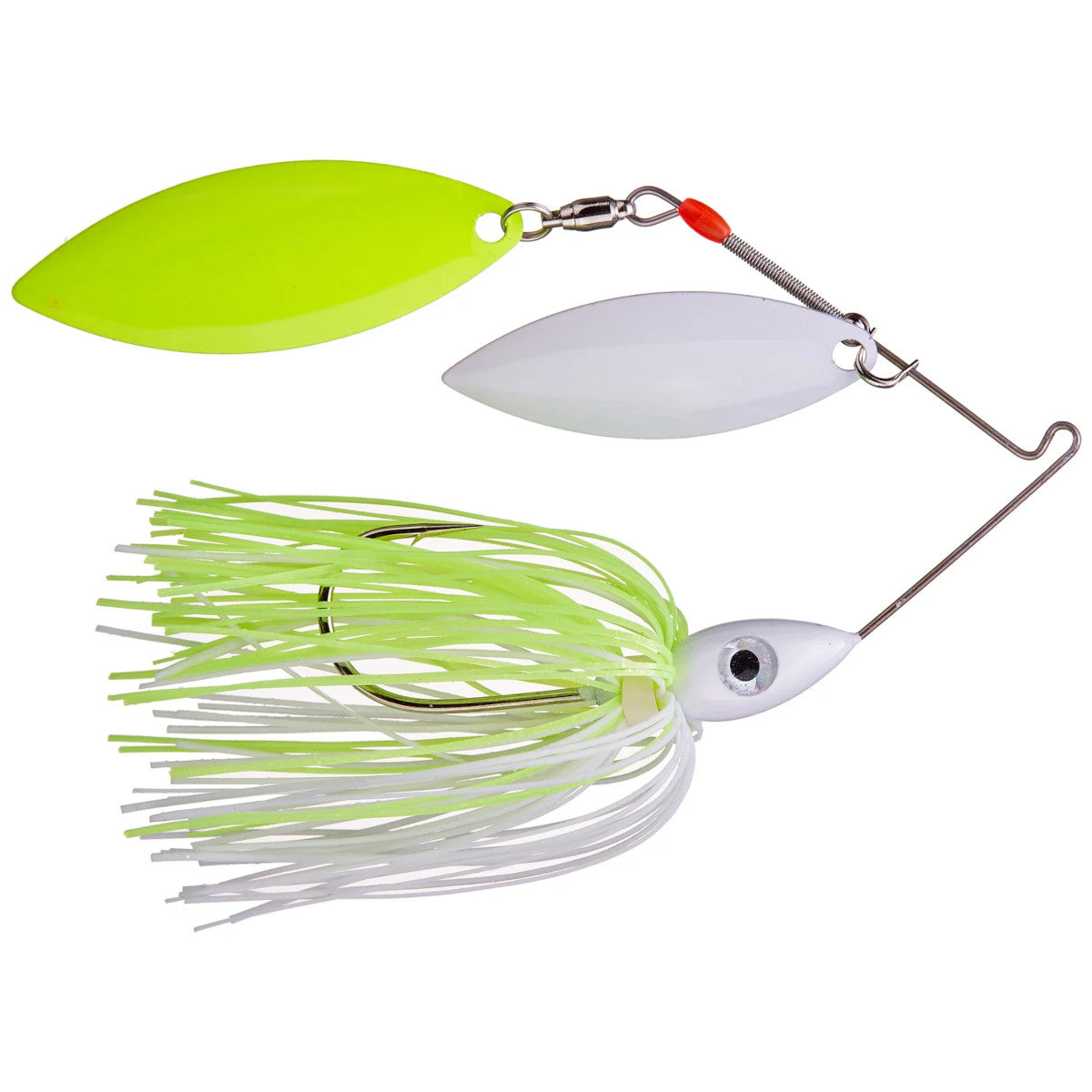 Image of the Pulsator Painted Double Willow Spinnerbait in Chartreuse and White