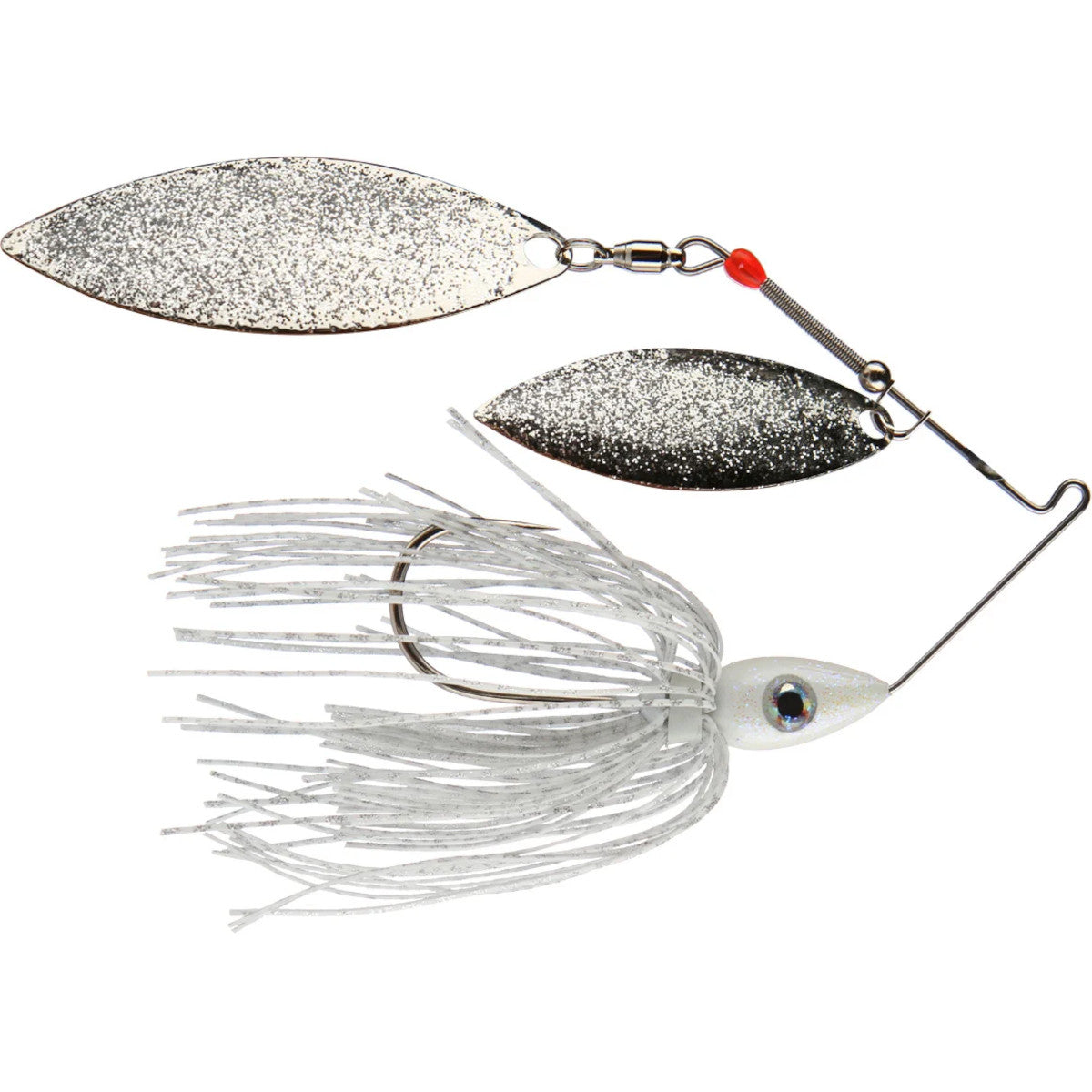 Image of the Pulsator Metal Flake Double Willow Spinnerbait in White and SIlver