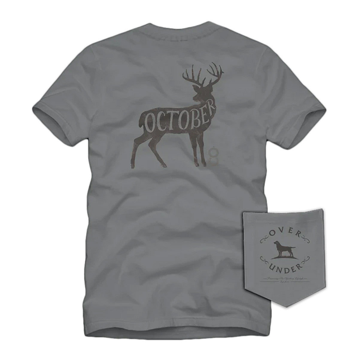 Over Under October Whitetail Short-Sleeve T-Shirt Image in Hurricane