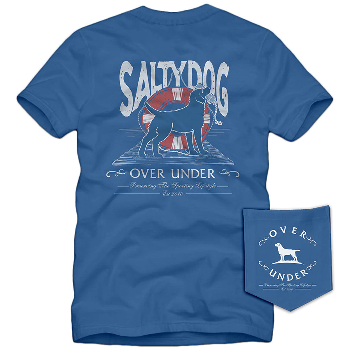 Over Under Salty Dog Short Sleeve T-Shirt - Blue Jean
