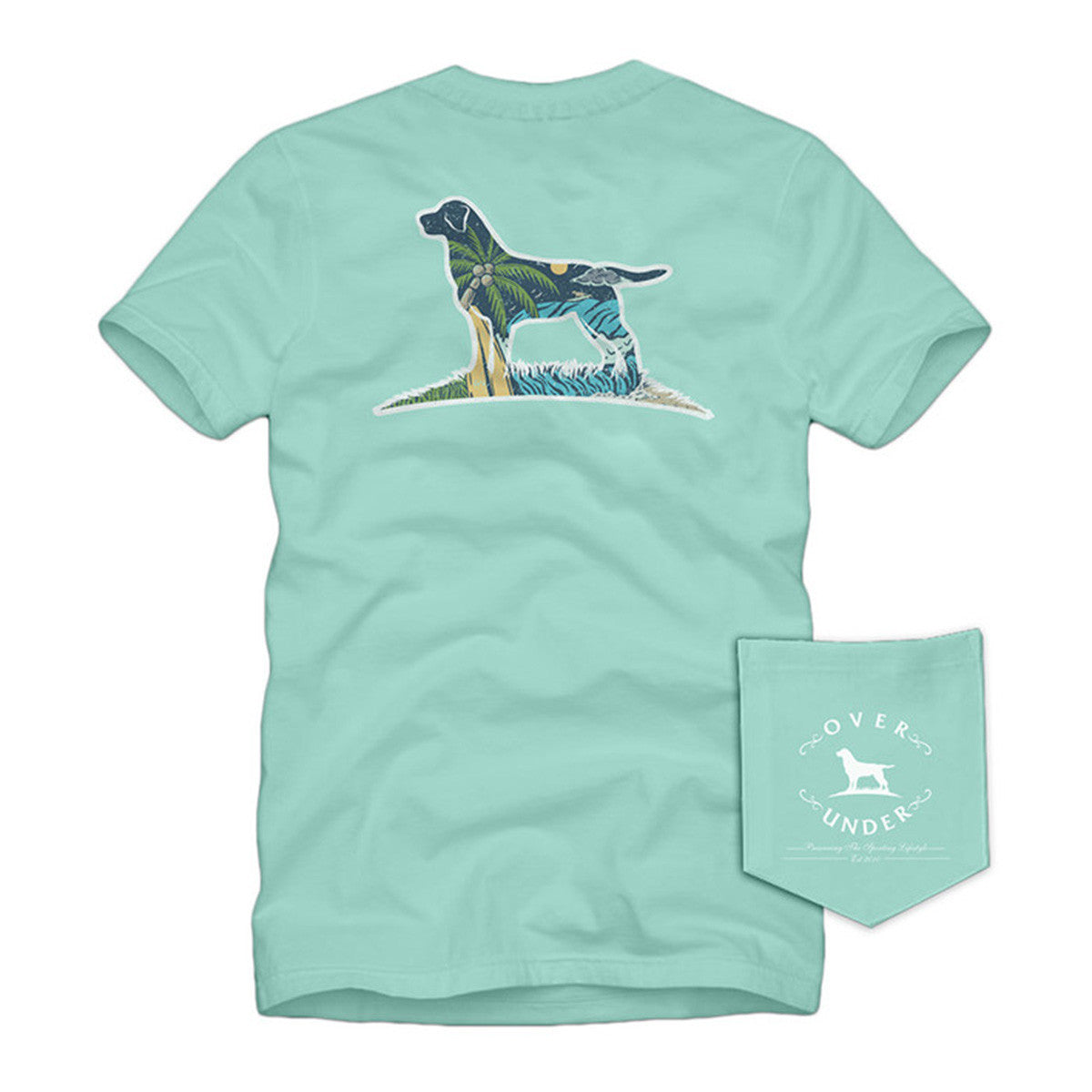 Over Under Tropic Dog Short-Sleeve T-Shirt Image in Mint Julep