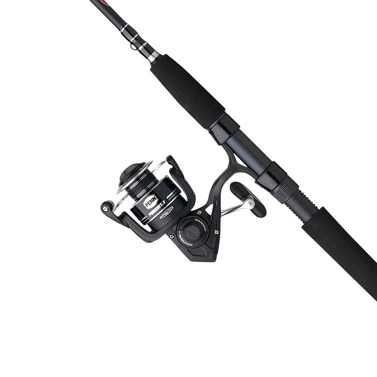 Left Angled Image of the Penn Pursuit V 1-Piece Spinning Rod and Reel Combo.