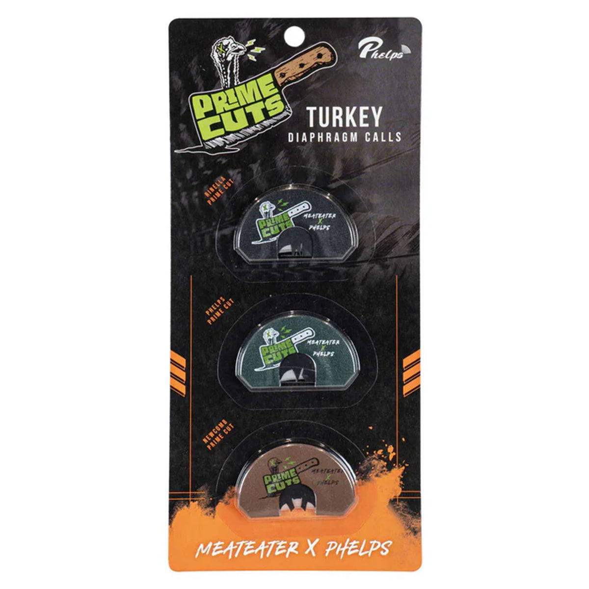 Phelps MeatEater x Phelps Prime Cuts Diaphragm Calls, 3 Pack