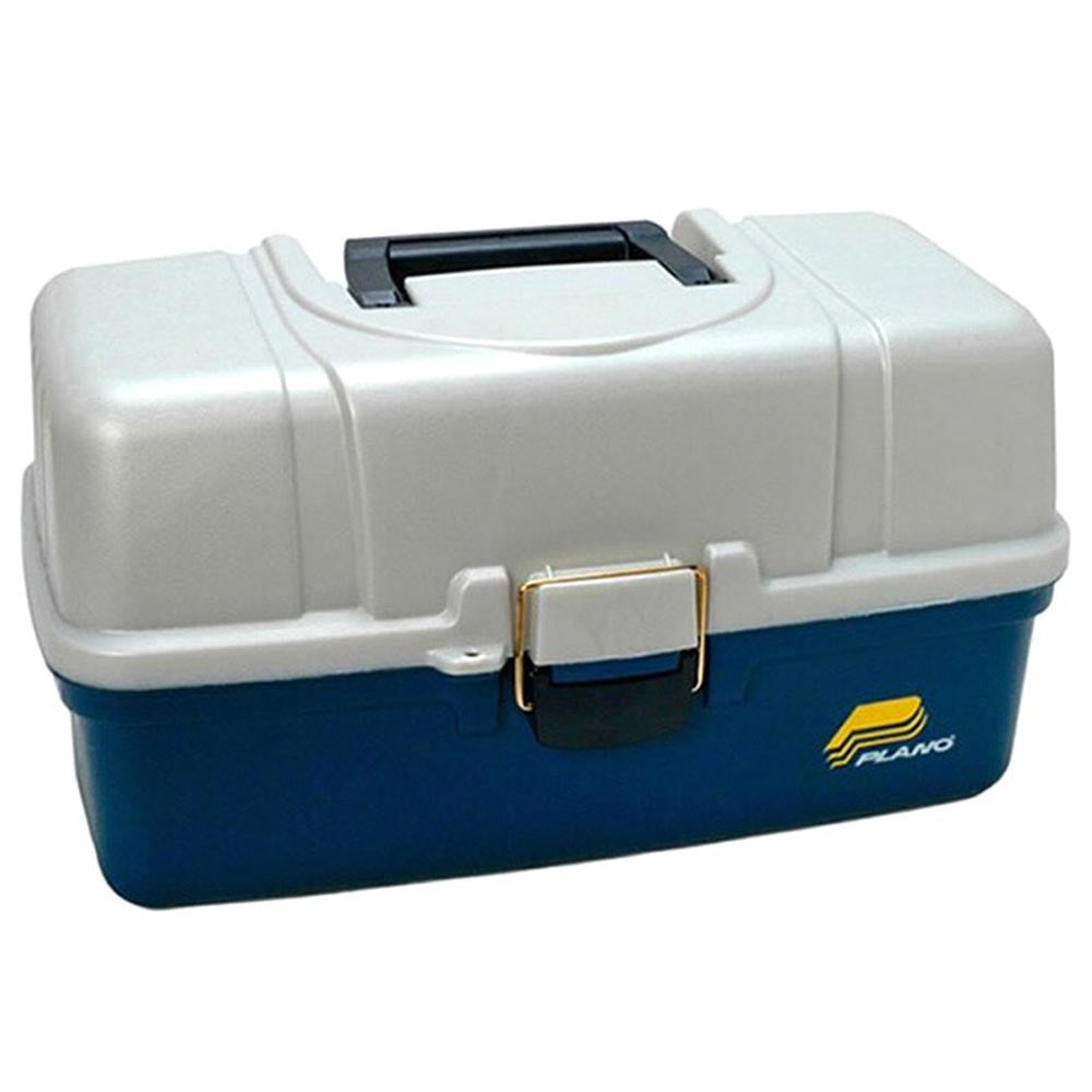 Image of the Plano Three-Tray Fixed Compartment Tackle Box XL Blue/Silver